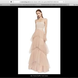 BCBGMAXAZRIA Oly Tiered-Ruffle Tulle Gown